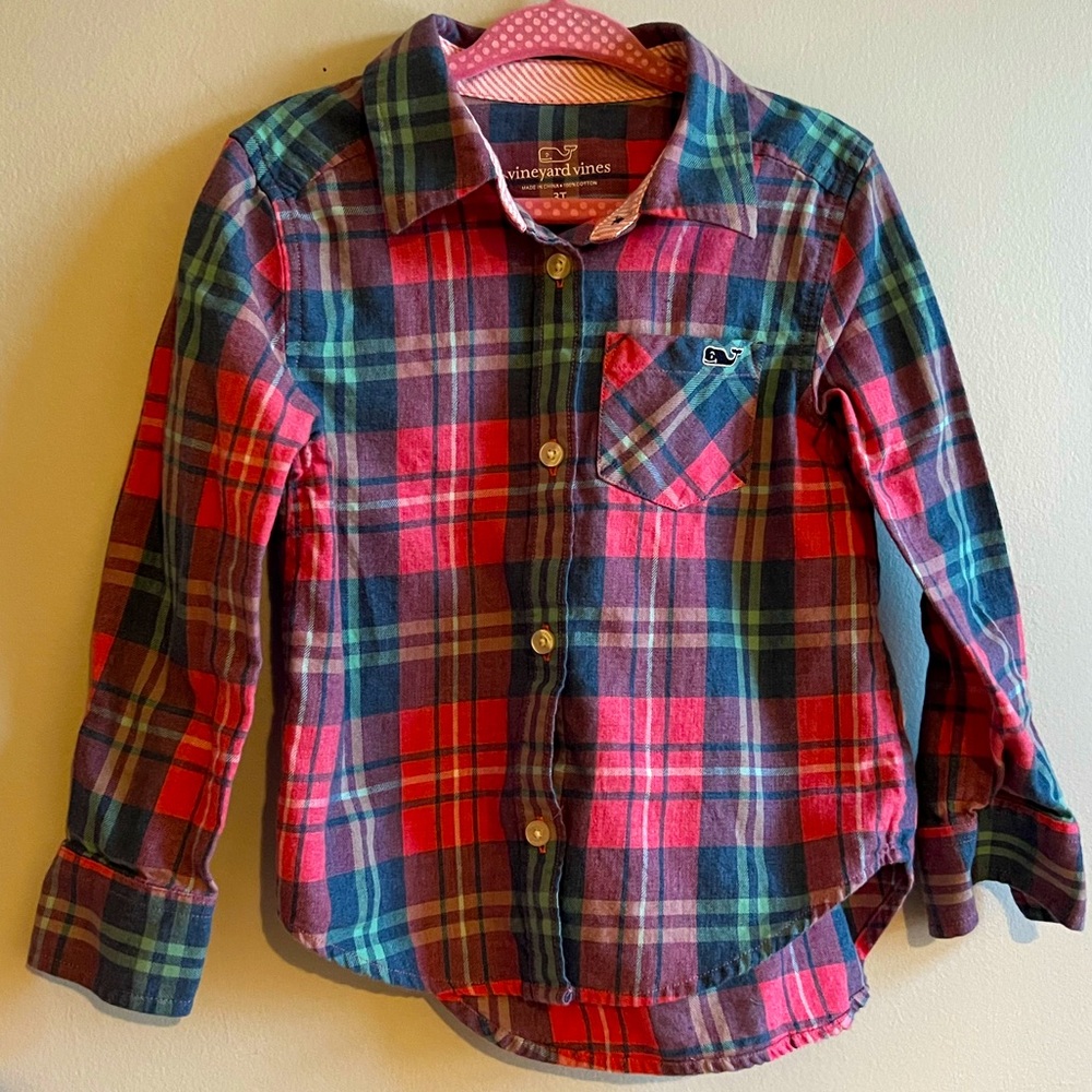 EUC Little Girl Flannel Button Down Shirt